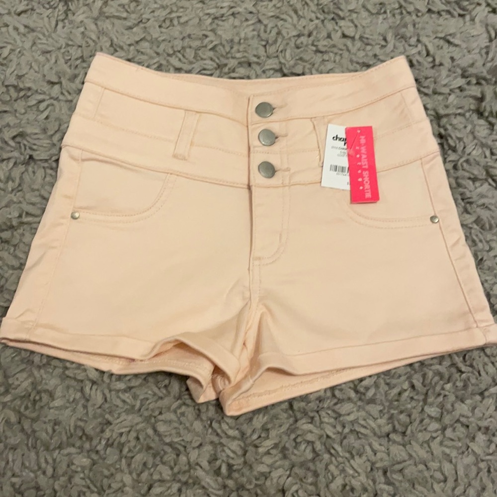 Charlotte Russe pink high-waisted shorts